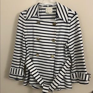 kate spade nautical strip bow back jacket - size L